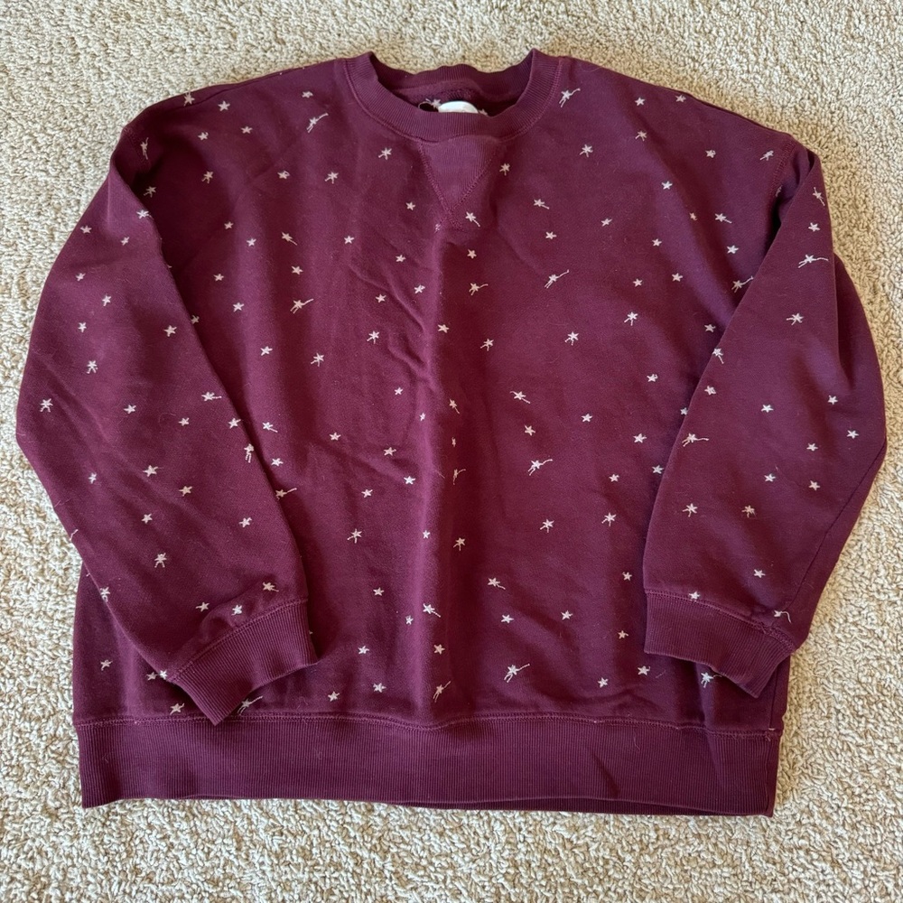 Maroon Lou and Grey sweatshirt
